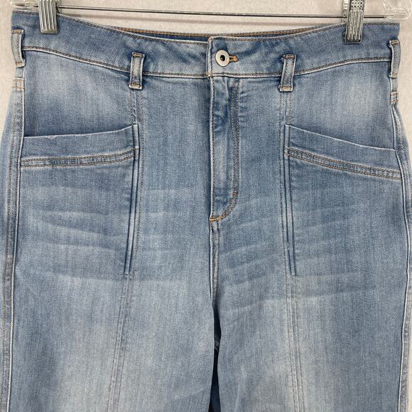 PILCRO Jeans 29 ANTHROPOLOGIE High Waist Tapered Ankle Light Wash Denim Blue - Picture 3 of 16